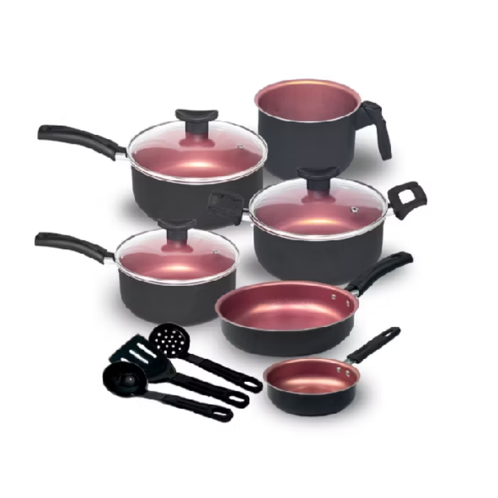 Dê uma olhada em Jogo Panela Caçarola Conjunto Kit 9 Pçs Antiaderente Tampa Vidro Teflon por R$152,90. Compre na Shopee agora! https://s.shopee.com.br/VsVf43Jzt