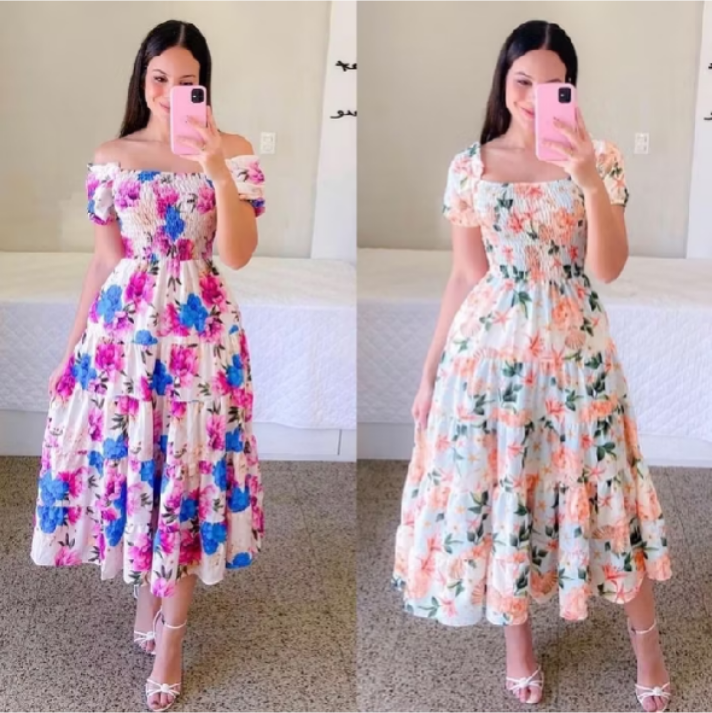 Dê uma olhada em Vestido longo Feminino plus size Primavera Verão Estampa Vestido por R$93,01. Compre na Shopee agora! https://s.shopee.com.br/9KTsV2Oyhp