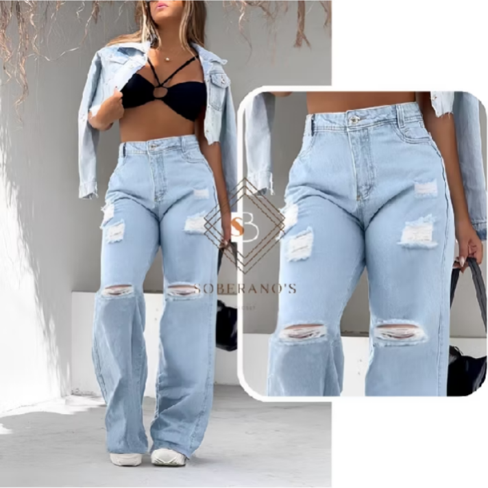 Dê uma olhada em Calça Jeans Feminina Wide Leg rasgada pantalona por R$59,90 - R$69,90. Compre na Shopee agora! https://s.shopee.com.br/2fwx8VCuGB
