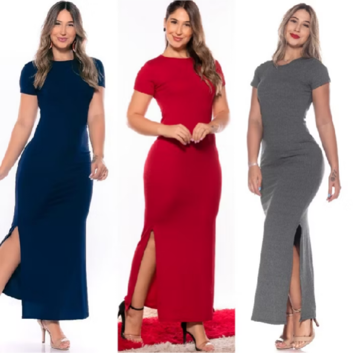 Dê uma olhada em Vestido Longo Canelado com Manga Curta Feminino Longo com Fenda Gestante por R$34,90. Compre na Shopee agora! https://s.shopee.com.br/9f7D5fFNMU