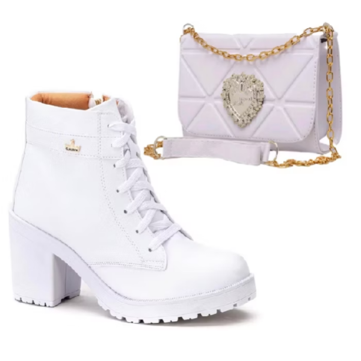Dê uma olhada em Kit Bota Coturno Tratorado e Bolsa Baladinha Várias Cores Envio Imediato por R$150,67. Compre na Shopee agora! https://s.shopee.com.br/7fLx7UIOOg