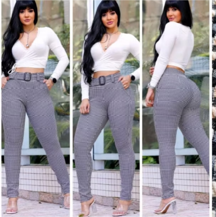 Dê uma olhada em Calças Jacquard Skinny  Com Cinto Moda Social Tendência 2025 Pronta Entrega por R$68,94. Compre na Shopee agora! https://s.shopee.com.br/2LK6bjpNpp