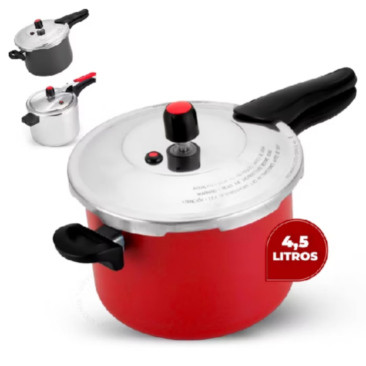 Dê uma olhada em Panela De Pressão Fechamento Externo 4,5 Litros Premium Rápido Cozimento por R$69,97 - R$139,97. Compre na Shopee agora! https://s.shopee.com.br/3VW5wPg372